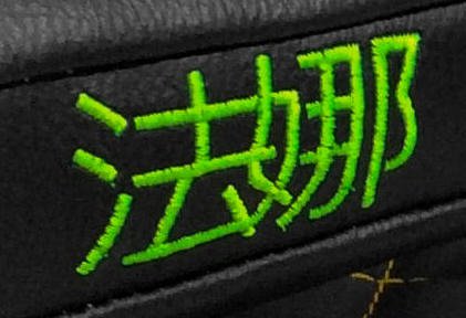 Symbols and other alphabets Complex symbol embroidery in green