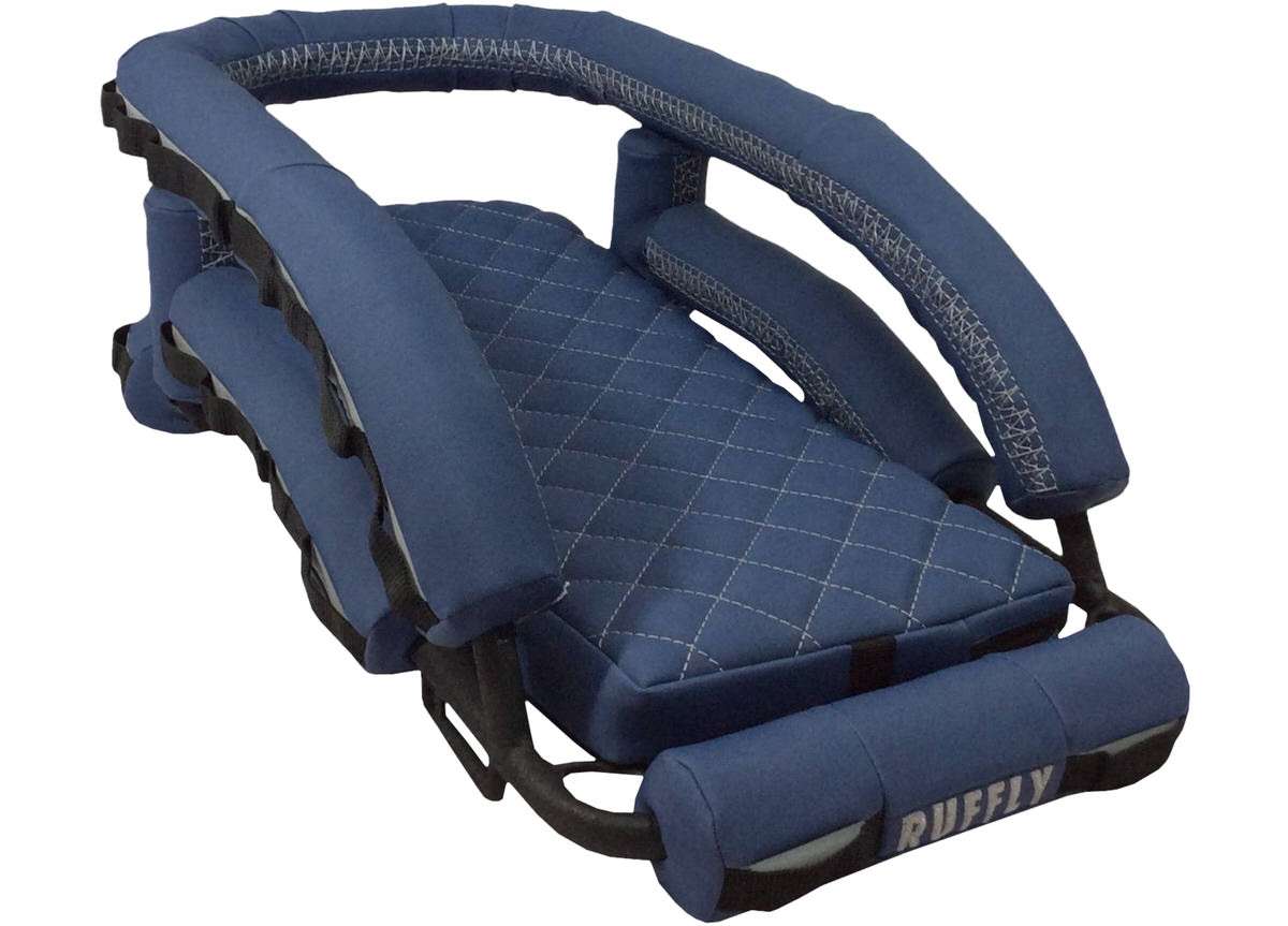 Blue geometric with grey stitching and Luggage Loops Blue geometric with grey stitching and Luggage Loops