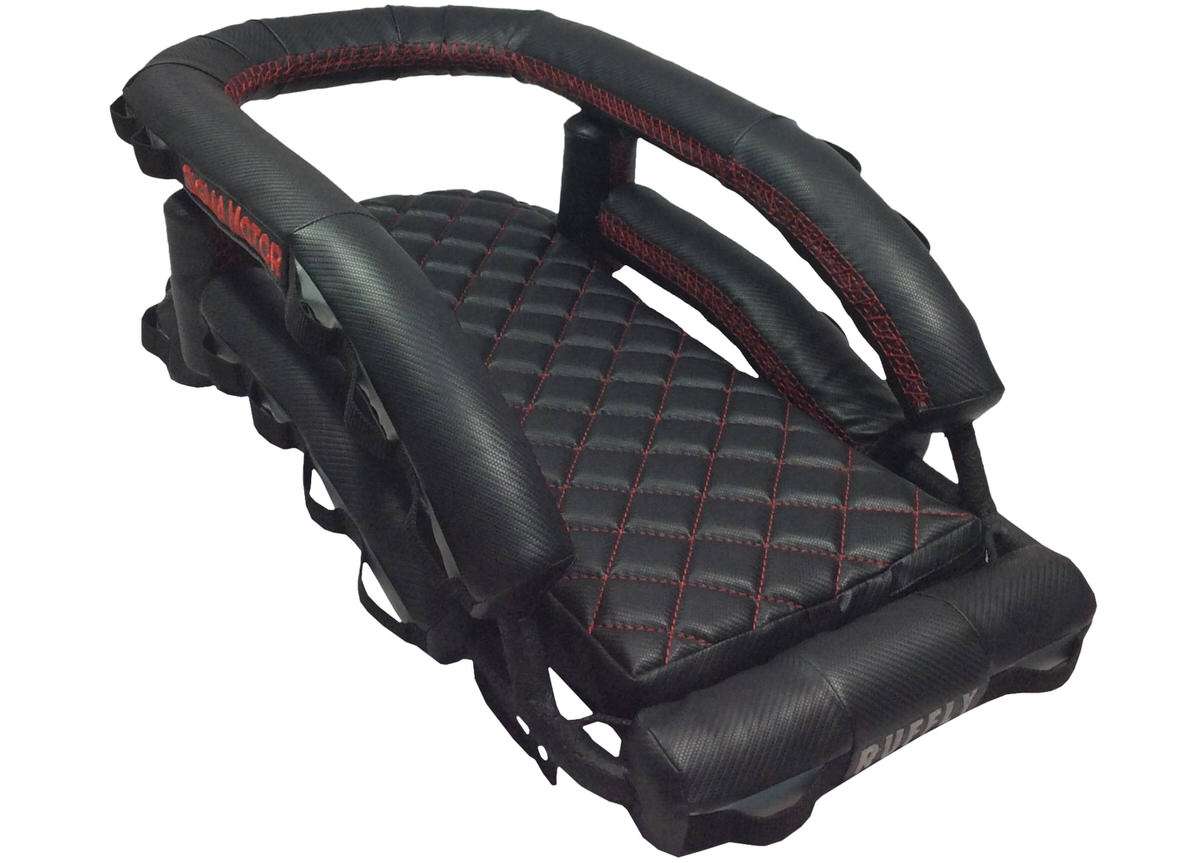 Black Carbon Fiber with red stitching and Luggage Loops Black Carbon Fiber with red stitching and Luggage Loops