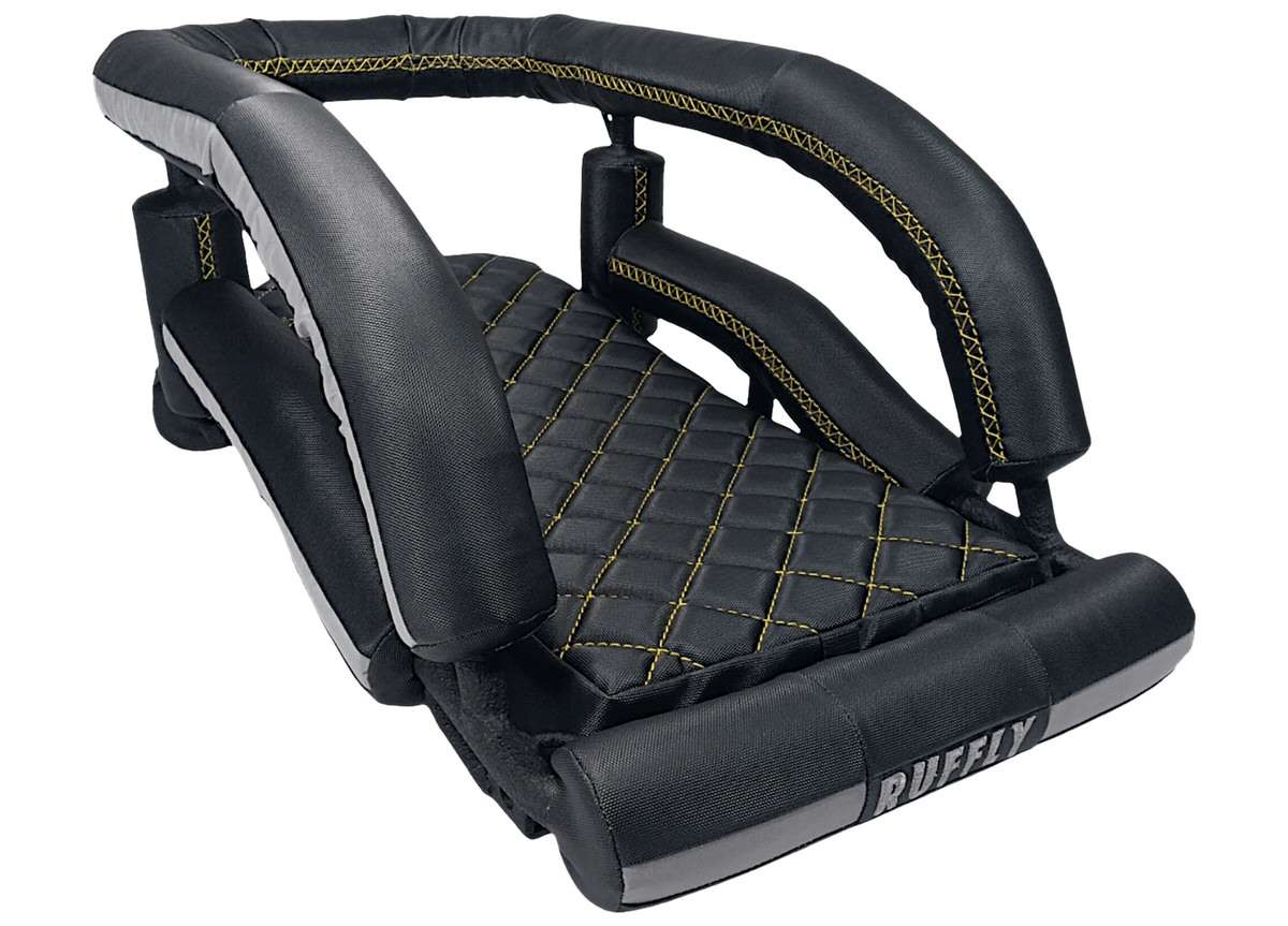 Black Geometric with yellow stitching Black Geometric with yellow stitching