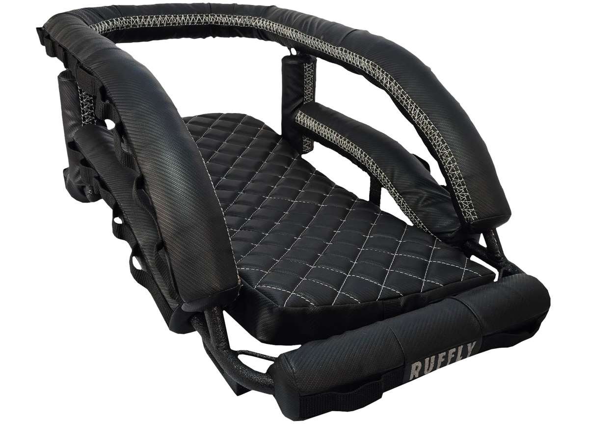 Black Carbon Fiber with white stitching and Luggage Loops Black Carbon Fiber with white stitching and Luggage Loops