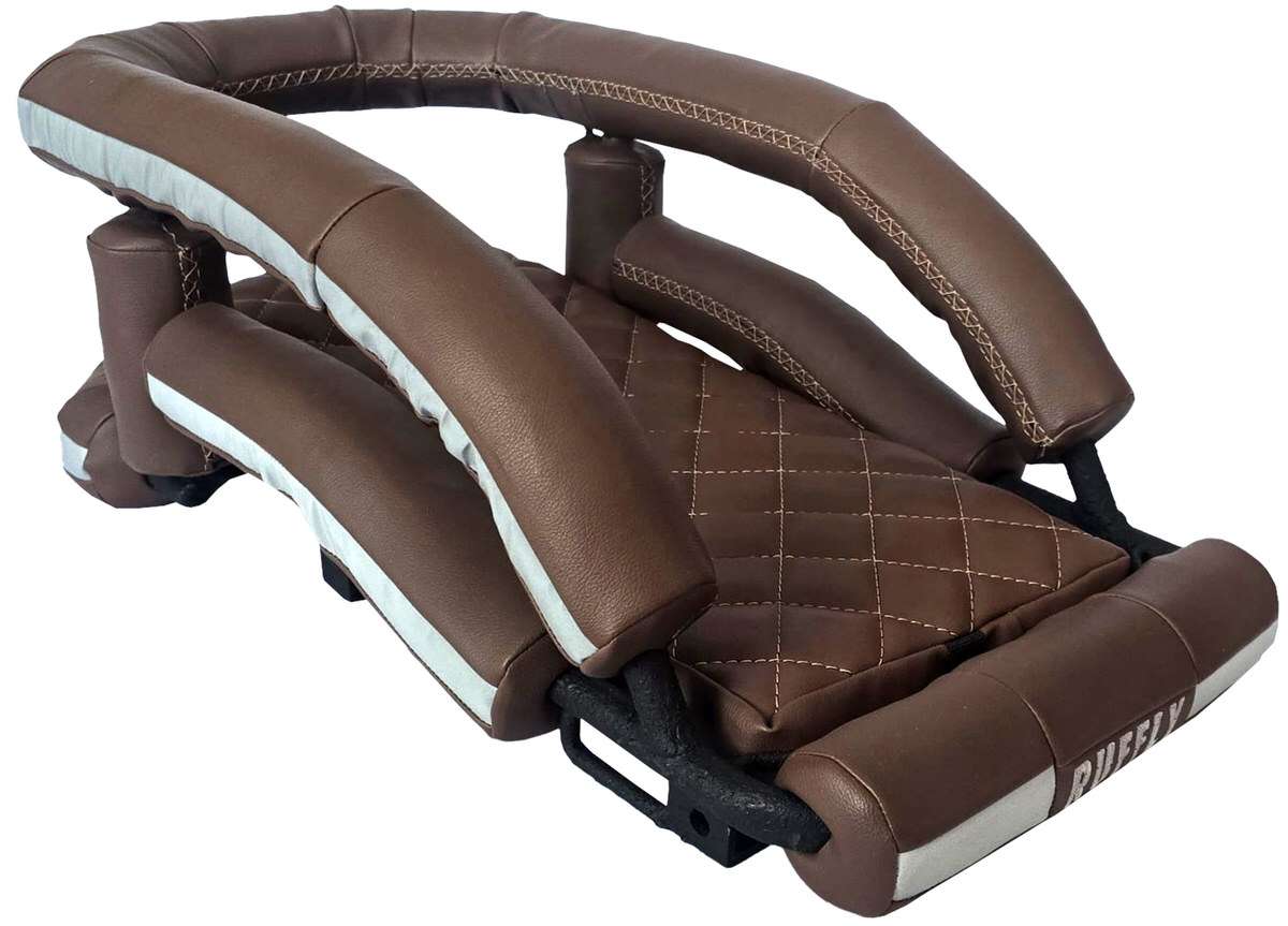Brown Faux Rawhide with beige stitching Brown Faux Rawhide with beige stitching