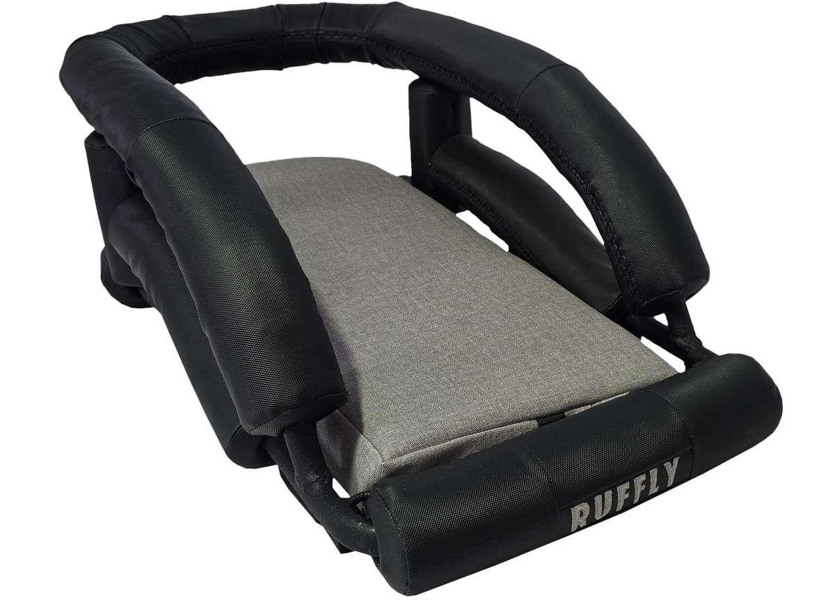 Black Geometric with black stitching and Light Grey Micro Grip cushion Black Geometric with black stitching and Light Grey Micro Grip cushion