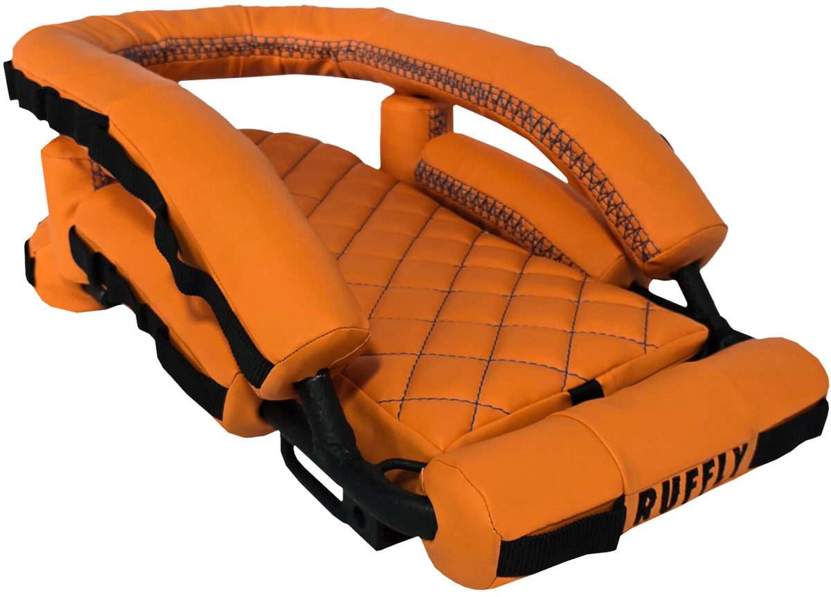 Orange Faux Rawhide with blue stitching and Luggage Loops Orange Faux Rawhide with blue stitching and Luggage Loops