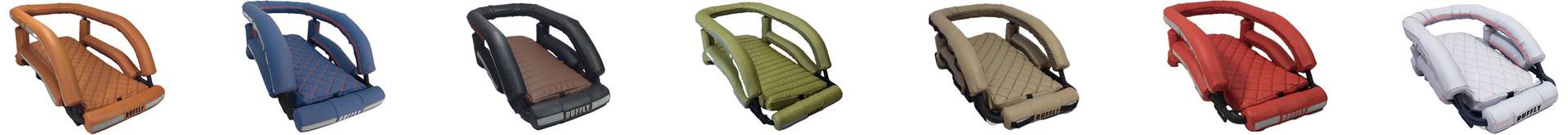 Seven different color motorcycle dog carrier models