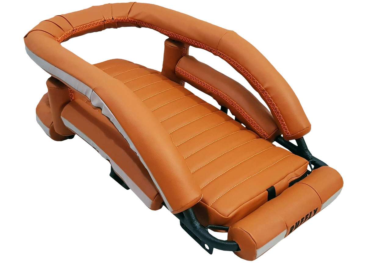 Caramel Faux Rawhide with orange stitching Caramel Faux Rawhide with orange stitching