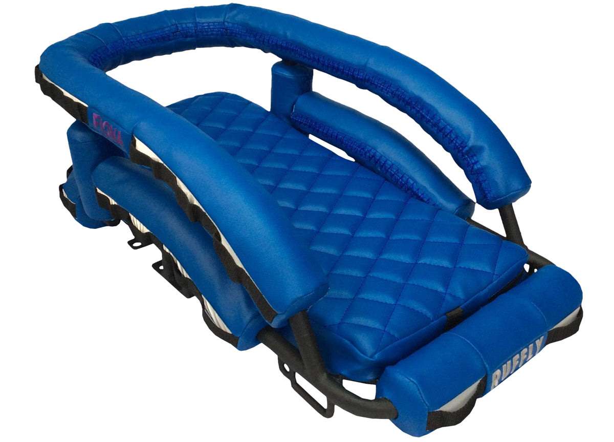 Blue Faux Rawhide with blue stitching and Luggage Loops Blue Faux Rawhide with blue stitching and Luggage Loops