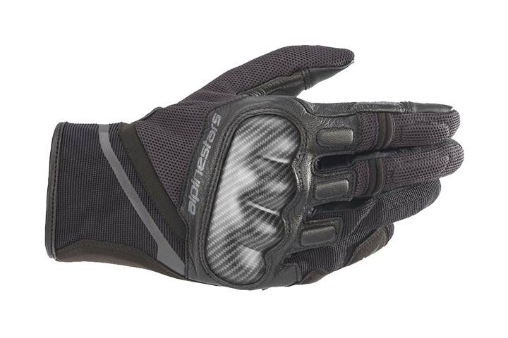 Lightweight mesh motorcycle riding gloves with protective knuckles in black