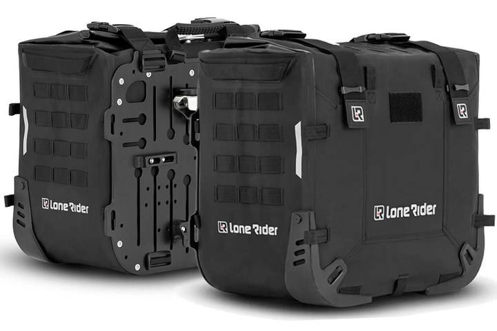 Pair of semi-rigid motorcycle side bag panniers