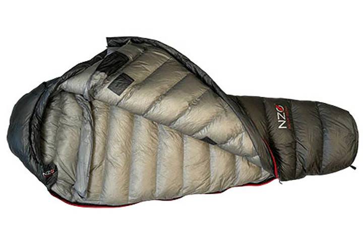 Lightweight outdoor mummy sleeping bag in grey