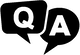 Q and A icon in black