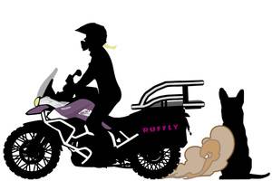 Choose-Your-Build-Plan-A-Step-01 Cartoon of woman riding away with dust cloud on dog left behind
